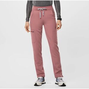 Figs Scrubs Women's Medium Tall Yola High Waisted Scrub Pants in Mauve